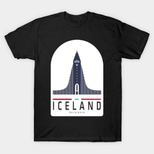 Iceland, Reykjavik Iceland Skyline Sticker T-Shirt